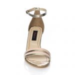 Sandale dama din piele naturala - Auriu cu Lac Nude - S5 ALN