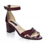 Sandale dama din piele naturala - Bordo - S4 BO