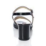 Sandale dama din piele naturala - Negru Box + Lac - S2 NBL