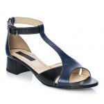 Sandale dama din piele naturala - Bleumarin cu Negru - S1 BN
