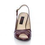 Sandale dama din piele naturala - Bordo Toc Buline - 024 BOTB