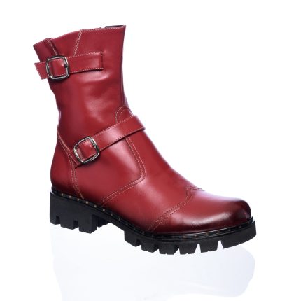 Ghete dama din piele naturala - Rosu Perie - BC5 RP