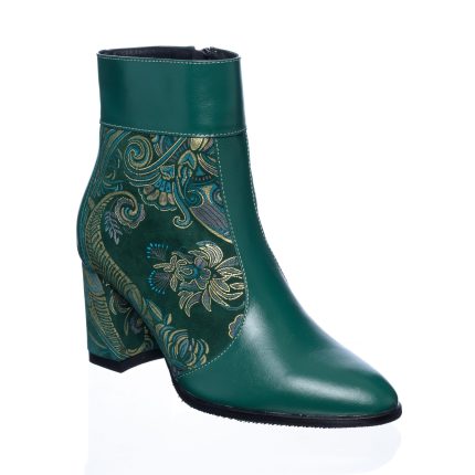 Ghete dama din piele naturala - Verde cu Sal Verde - GX32 VSV