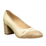 Pantofi dama din piele naturala - Bej + Combinatie - 03 BC