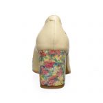 Pantofi dama din piele naturala - Bej toc Multicolor - 114 BM