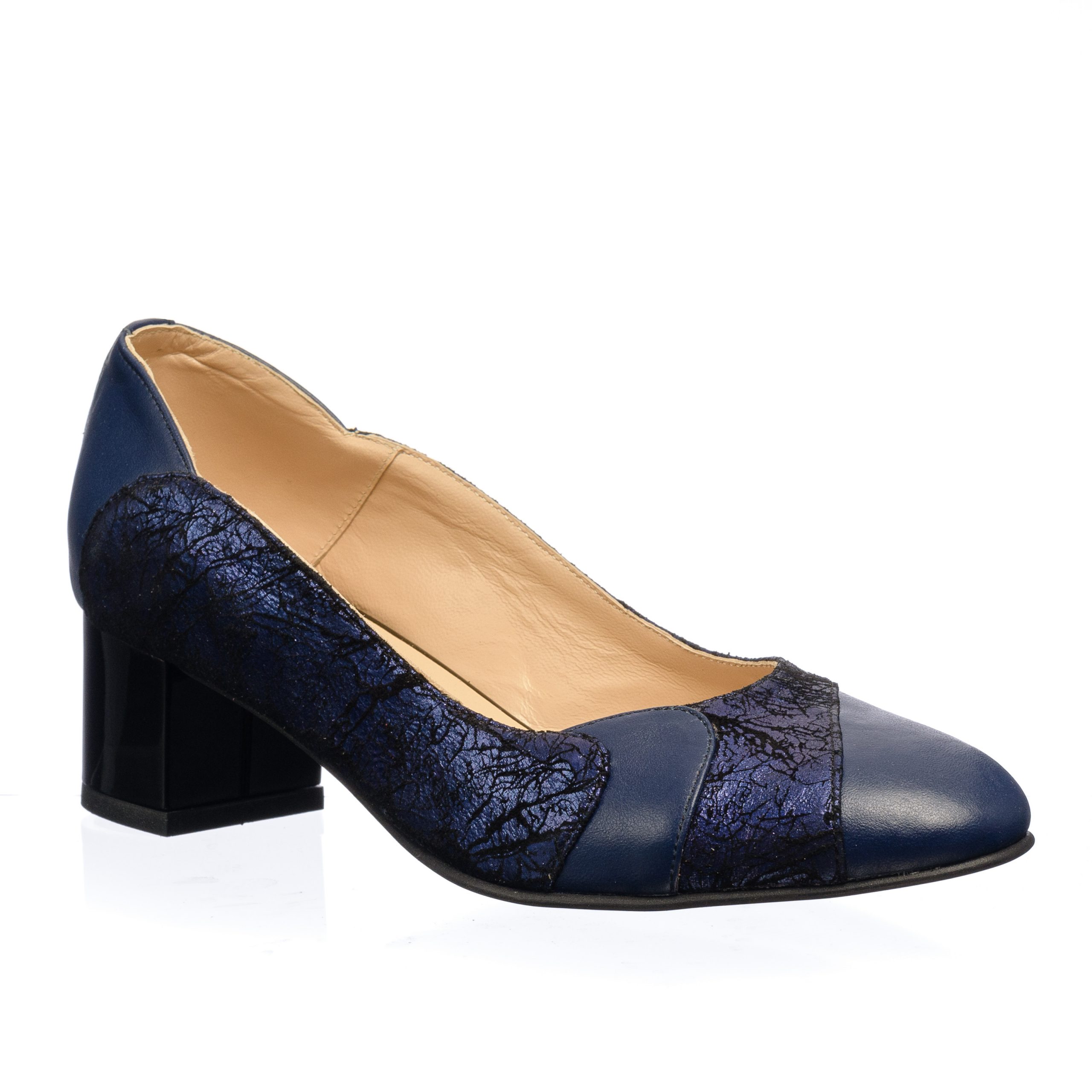Pantofi dama din piele naturala - Bleumarin + Blu Straveziu - 505 BBS Pantofi dama din piele naturala - Bleumarin + Blu Straveziu - 505 BBS