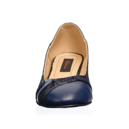 Pantofi dama din piele naturala - Bleumarin + Blu Straveziu - 505 BBS