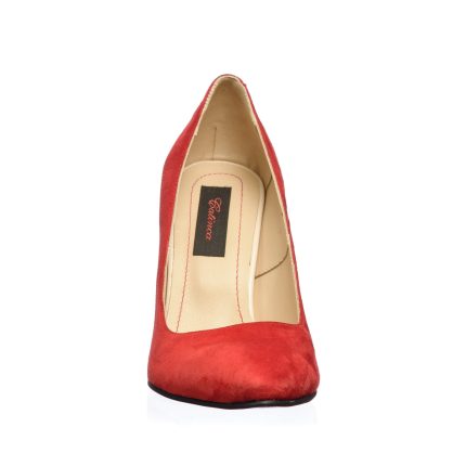 Pantofi dama stileto din piele naturala - Rosu Antilopa - 2691 RA