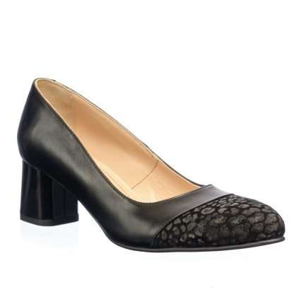 Pantofi dama din piele naturala - Negru Varf Poney - A3 NVP