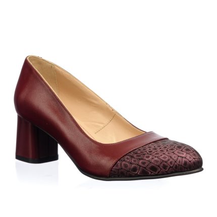Pantofi dama din piele naturala - Bordo Varf Poney - A3 BOVP
