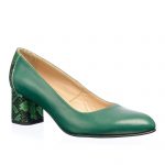 Pantofi dama din piele naturala - Verde Sarpe Verde - A4 VSV