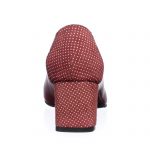 Pantofi dama din piele naturala - Bordo Picatele Albe - A4 BPA
