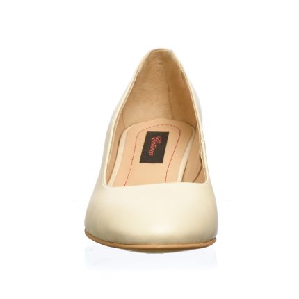 Pantofi dama din piele naturala - Bej toc Pietricele - A6 BP