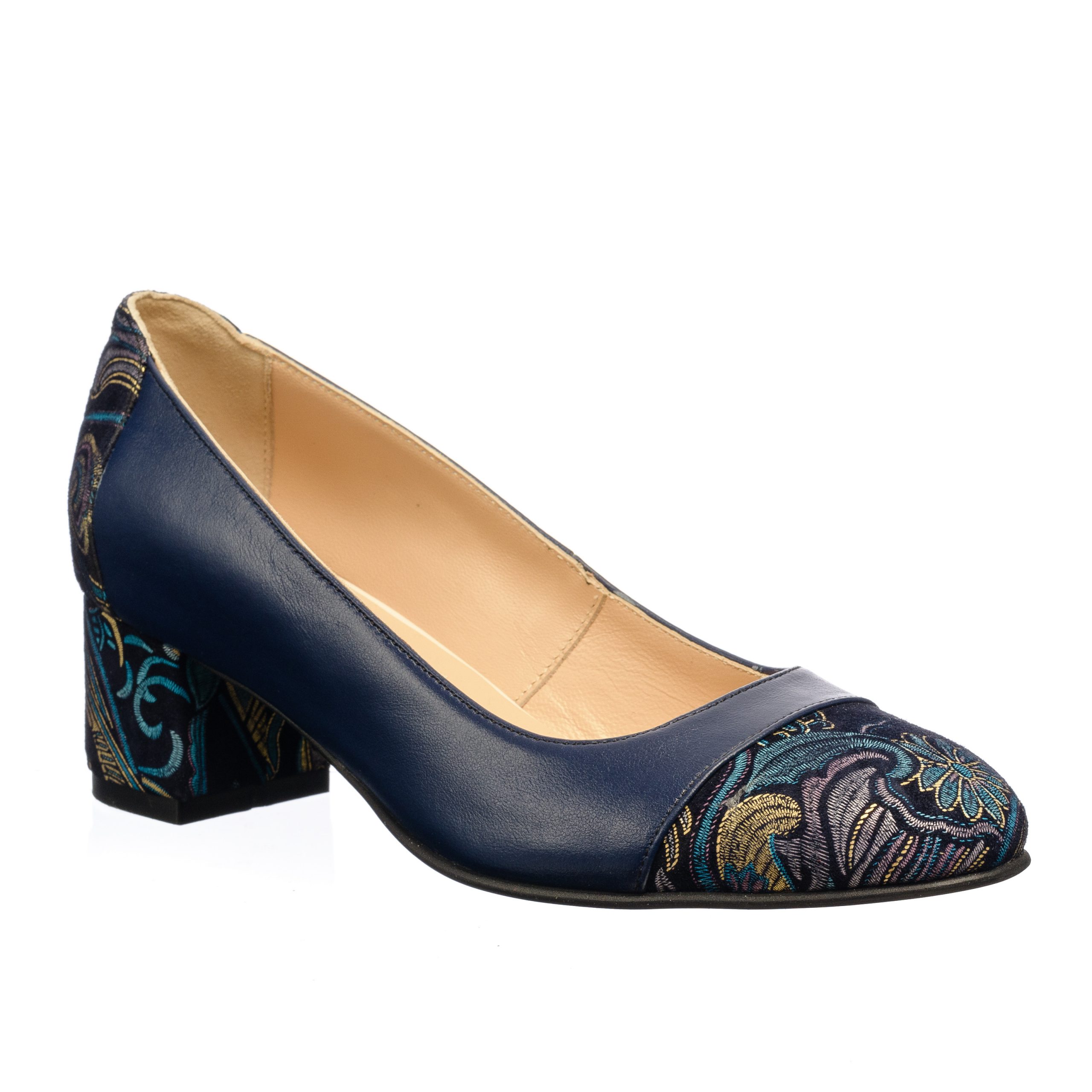 Pantofi dama din piele naturala - Bleumarin cu Sal - A8 BLS Pantofi dama din piele naturala - Bleumarin cu Sal - A8 BLS