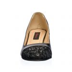 Pantofi dama din piele naturala - Negru cu Cidiuri - A8 NCD