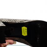 Pantofi dama din piele naturala - Sarpe Alb cu Negru - R7 SAN