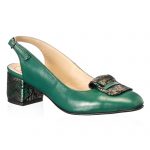 Sandale dama din piele naturala - Verde Straveziu - A85 VST