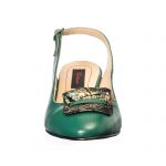 Sandale dama din piele naturala - Verde Straveziu - A85 VST