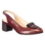 Sandale dama din piele naturala - Bordo Pietricele - A85 BOP