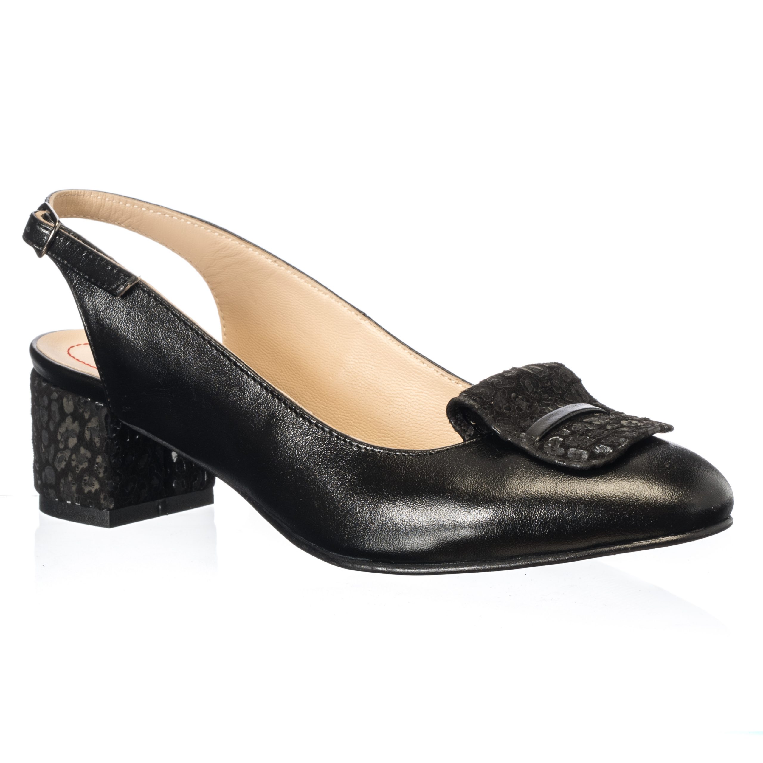 Sandale dama din piele naturala - Negru cu Floricele - A85 NF Sandale dama din piele naturala - Negru cu Floricele - A85 NF