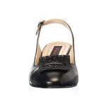 Sandale dama din piele naturala - Negru cu Floricele - A85 NF