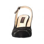 Sandale dama din piele naturala - Negru Antilopa Floricele - A101 NAF