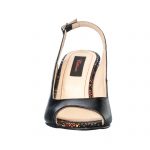 Sandale dama din piele naturala - Negru Flori - E194 NF