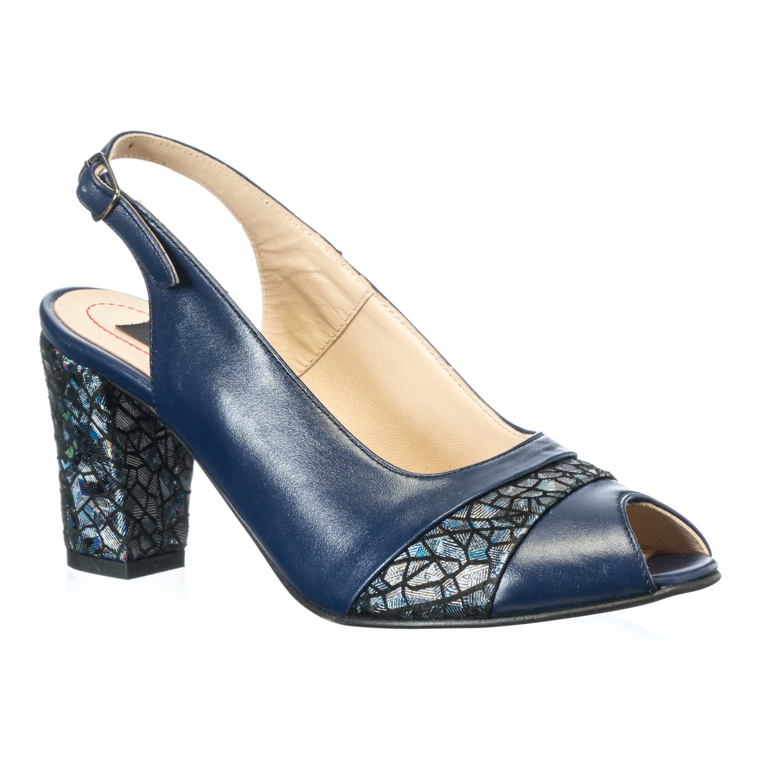 Sandale dama din piele naturala - Bleumarin cu Solzi - R9 BSZ Sandale dama din piele naturala - Bleumarin cu Solzi - R9 BSZ