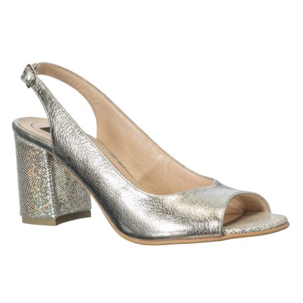 Sandale dama din piele naturala - Argintiu Sidef - S29 AS
