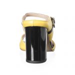 Sandale dama din piele naturala - Galben cu Negru - S100 GN