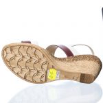 Sandale dama din piele naturala - Bordo cu Alb - E7 BOA