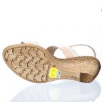 Sandale dama din piele naturala - Alb cu Lac Nude - E7 ALN