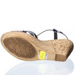 Sandale dama din piele naturala - Negru Lac - G21 NL