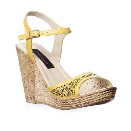 Sandale dama din piele naturala - Galben - P15 G