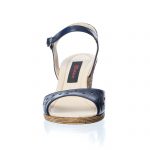 Sandale dama din piele naturala - Bleumarin - P16 BL