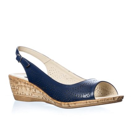 Sandale dama din piele naturala - Bleumarin - P27 BL