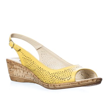 Sandale dama din piele naturala - Galben - P27 G