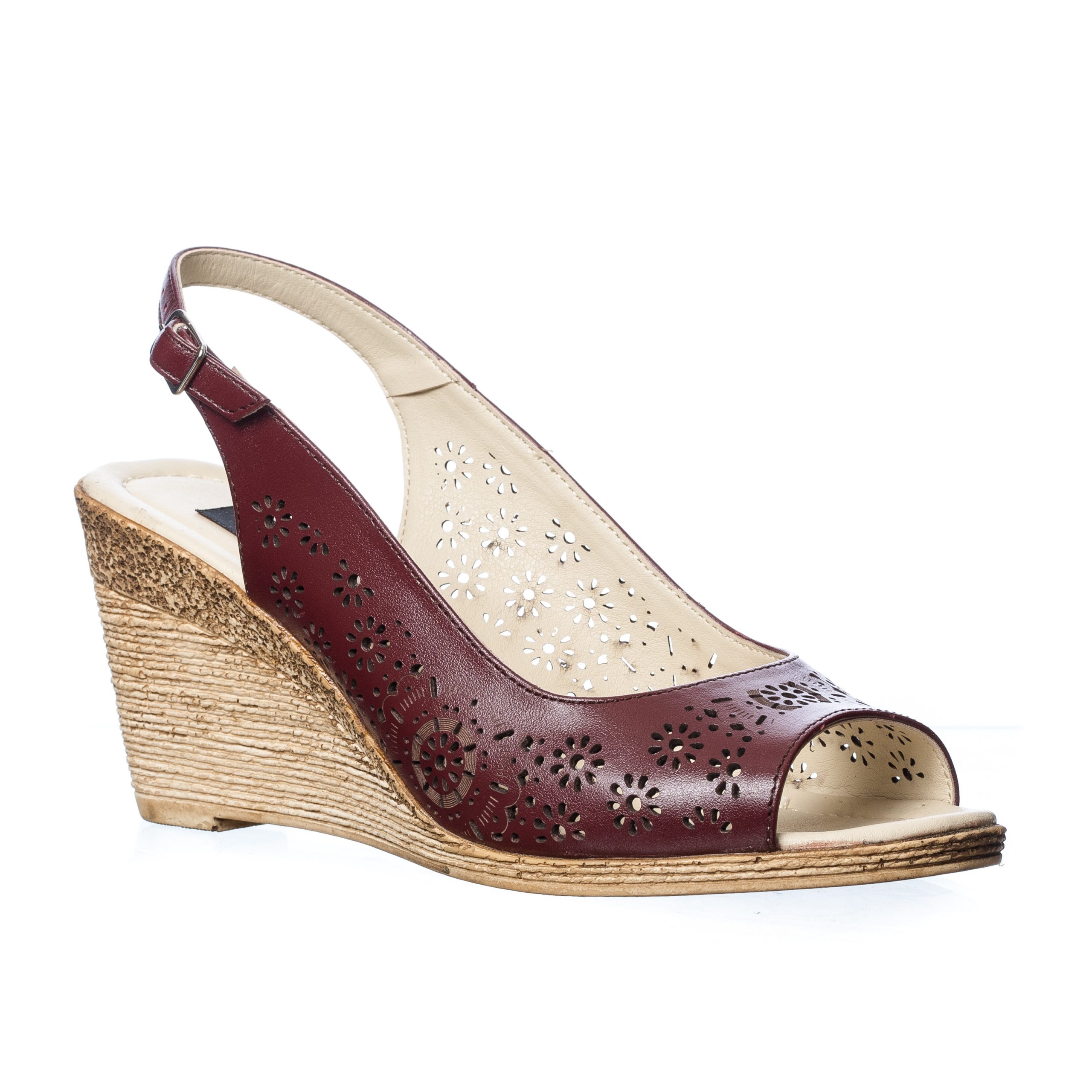 Sandale dama din piele naturala - Bordo - P28 BO Sandale dama din piele naturala - Bordo - P28 BO