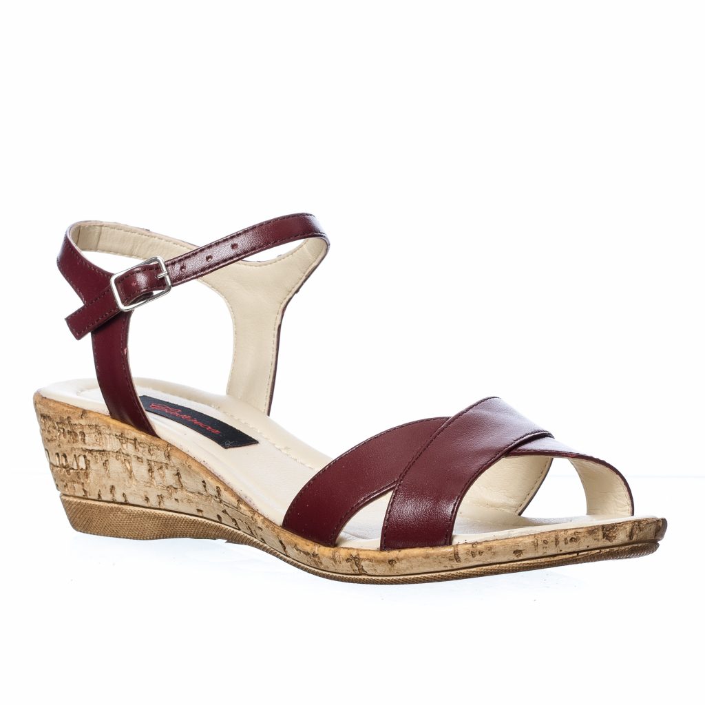 Sandale dama din piele naturala - Bordo - SP4 BO
