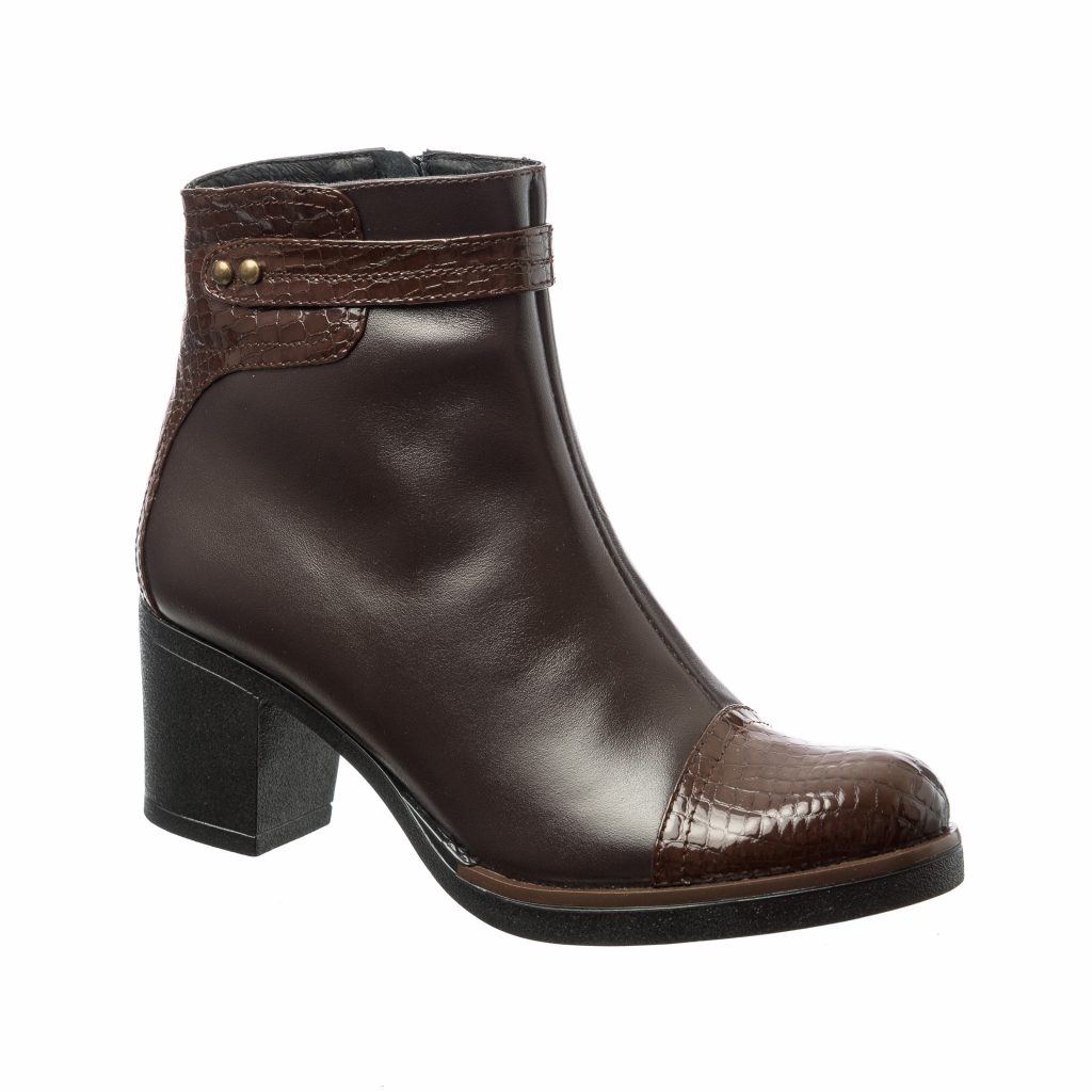Ghete dama din piele naturala - Maro Box Croco - 80 MBC