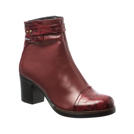 Ghete dama din piele naturala - Bordo Box Croco - 80 BBC