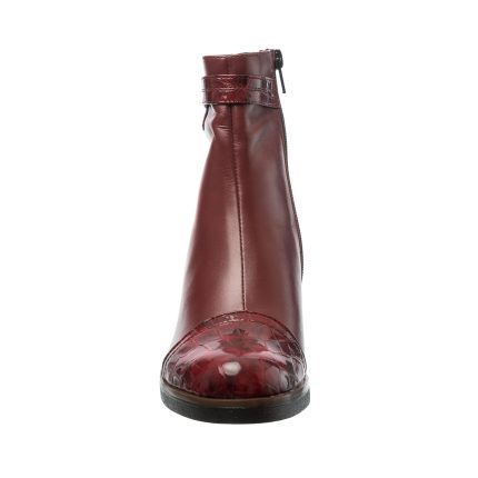 Ghete dama din piele naturala - Bordo Box Croco - 80 BBC