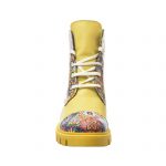 Bocanci dama din piele naturala - Galben Box Mozaic 3D - BC20 GBM3D