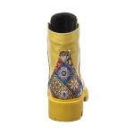 Bocanci dama din piele naturala - Galben Box Mozaic 3D - BC20 GBM3D