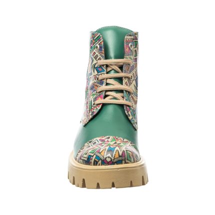 Bocanci dama din piele naturala - Verde Box Traditional - BC20 VBT