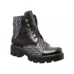Bocanci dama din piele naturala - Negru Box Zig Zag- BC20 NBZZ