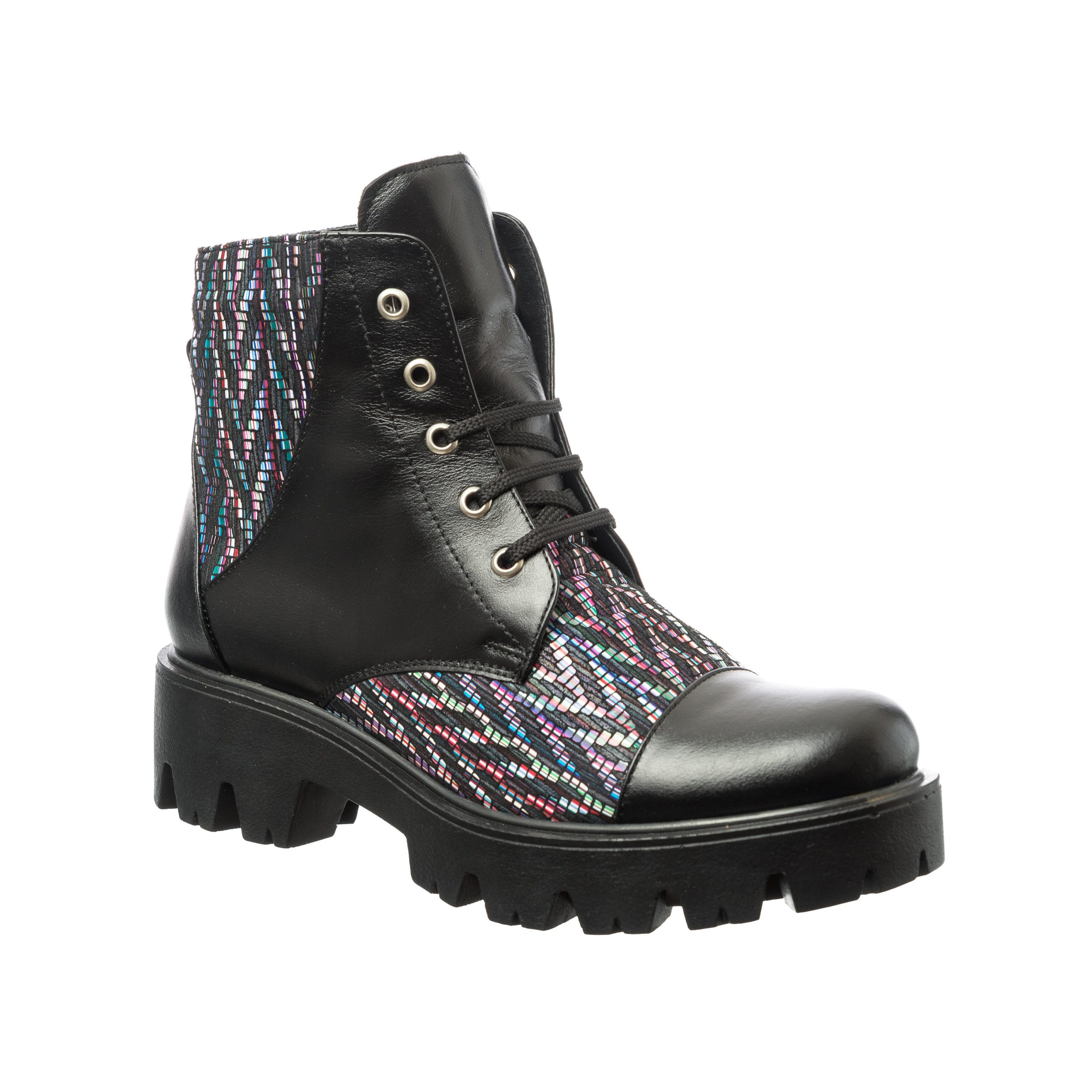 Bocanci dama din piele naturala - Negru Box Zig Zag- BC20 NBZZ Bocanci dama din piele naturala - Negru Box Zig Zag- BC20 NBZZ