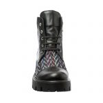 Bocanci dama din piele naturala - Negru Box Zig Zag- BC20 NBZZ