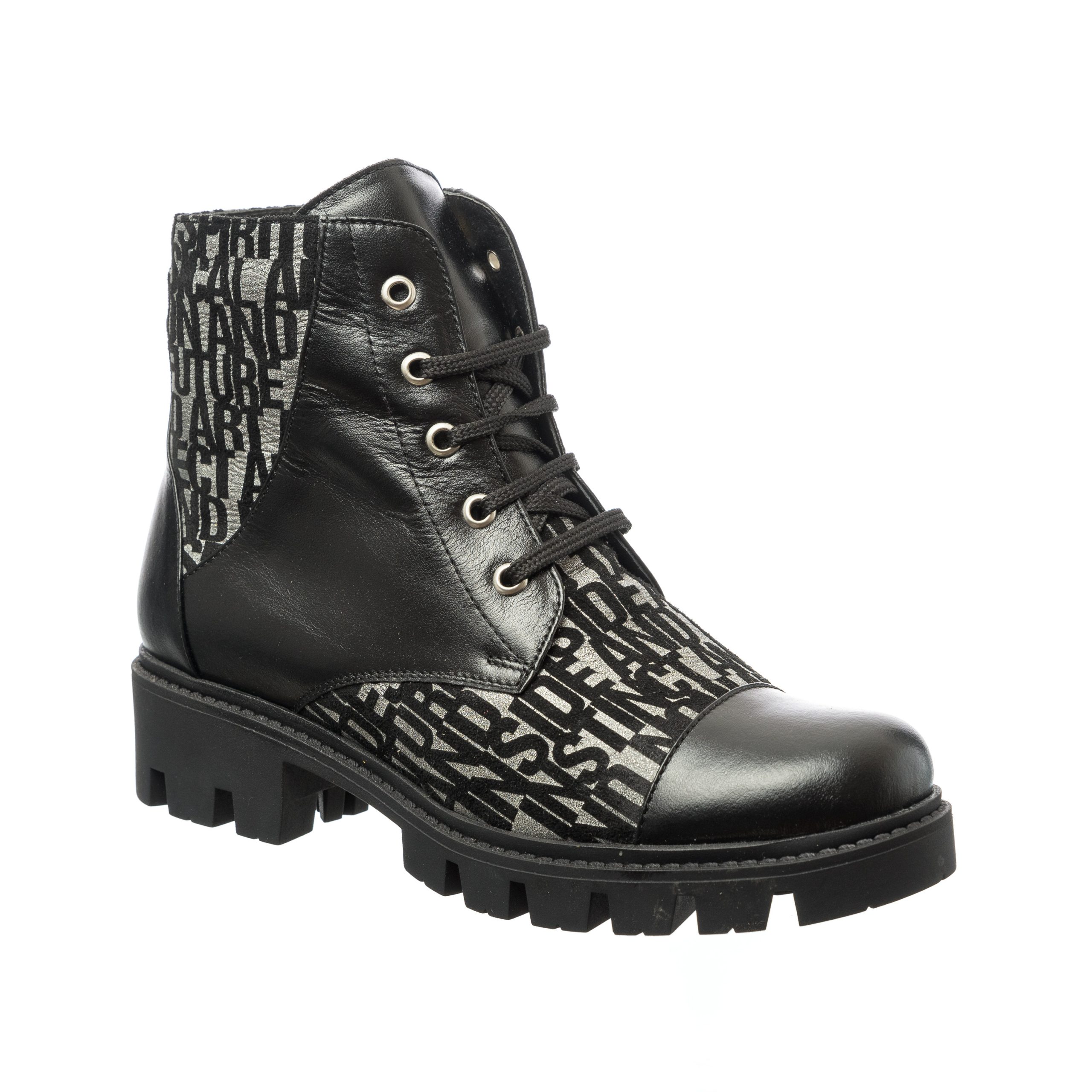 Bocanci dama din piele naturala - Negru Box Scris- BC20 NBS Bocanci dama din piele naturala - Negru Box Scris- BC20 NBS
