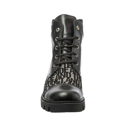 Bocanci dama din piele naturala - Negru Box Scris- BC20 NBS